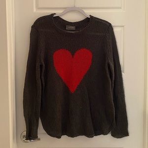 Wooden Ships Heart Scoop Neck Knit Sweater